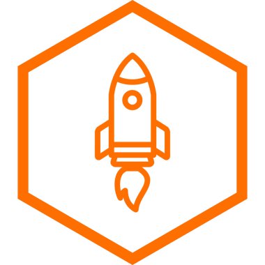 Moda biçimi izole edilmiş arkaplanda roket simgesi