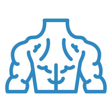 İnsan sırtı ikon vektörü. İnce çizgi işareti. izole edilmiş sınır sembolü çizimi