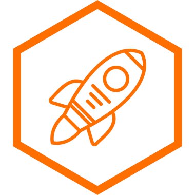 Moda biçimi izole edilmiş arkaplanda roket simgesi