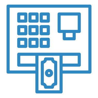 ATM 'de. Web simgesi basit illüstrasyon