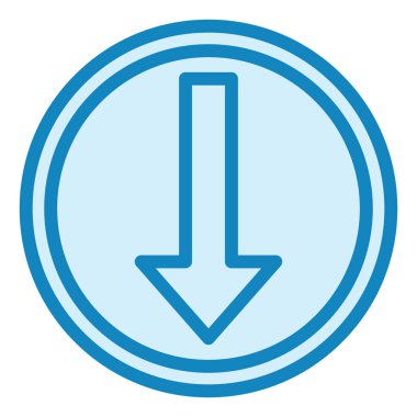 Down Arrow modern simge vektör illüstrasyonu  