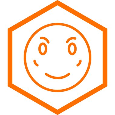 Gülen surat simgesi. turuncu düz sembol. vektör illüstrasyonu.