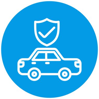 Araba sigortası ikonu. Web için basit taksi aracı vektör simgeleri çizimi