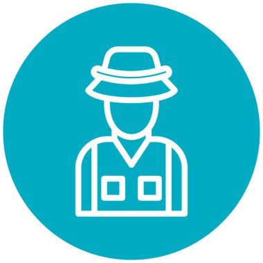 Şapka simgesi olan çiftçi, vektör illüstrasyonu