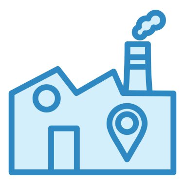 Fabrika Konumu. Web simgesi basit illüstrasyon 