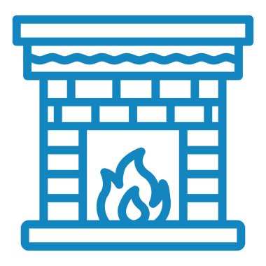 Şömine. Web simgesi basit illüstrasyon