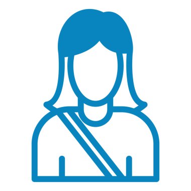 Kadın. Web simgesi basit illüstrasyon