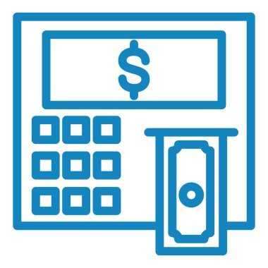 ATM 'de. Web simgesi basit illüstrasyon