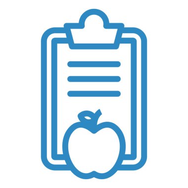 diyet listesi simgesi, vektör illüstrasyonu