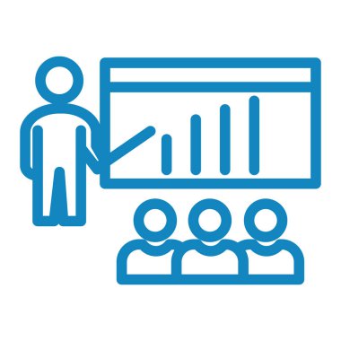 İş sunum simgesi vektör illüstrasyonu