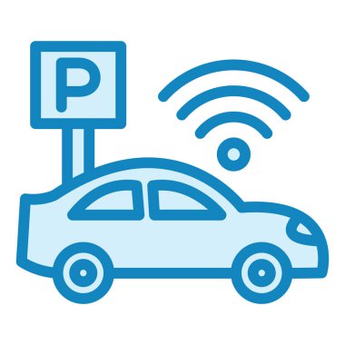 Çevrimiçi park yeri. Web simgesi basit illüstrasyon 