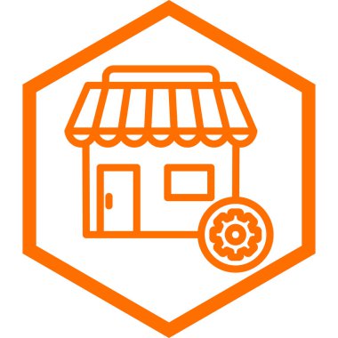 dükkan simgesi vektör illüstrasyonu