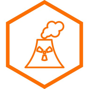 Nükleer güç istasyonu simgesi. vektör illüstrasyonu