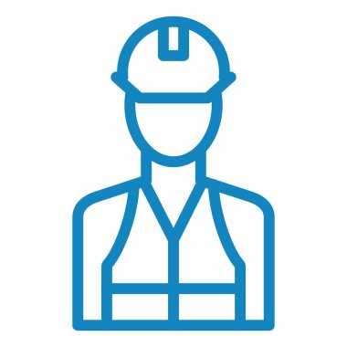 İşçi. Web simgesi basit illüstrasyon