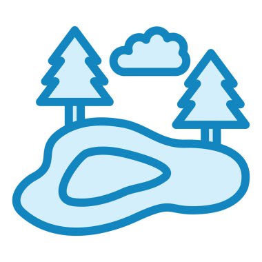 Gölet modern ikon vektör illüstrasyonu 