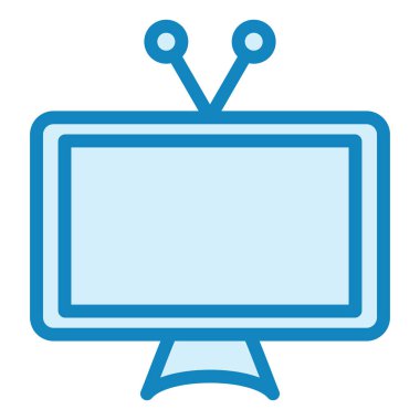 televizyon yassı ikon vektör illüstrasyonu