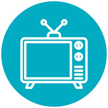 Soyut arkaplanda televizyon simgesi izole edildi