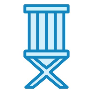 Katlanan Sandalye Modern ikon vektör çizimi 