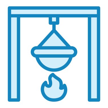 Kamp yapmak. Web simgesi basit illüstrasyon 