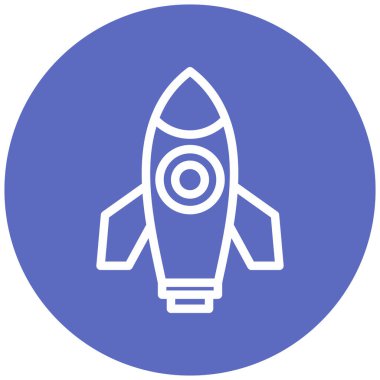 Roket. Web simgesi basit illüstrasyon