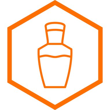 Parfüm şişesi ikonu. Web için alkollü içecek vektör simgelerinin basit bir çizimi