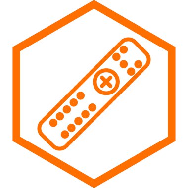 turuncu uzaktan kumanda simgesi. Beyaz arkaplanda izole edilmiş web tasarımı için tıbbi termometre vektör sembolü