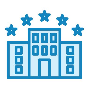 Otelde. Web simgesi basit illüstrasyon