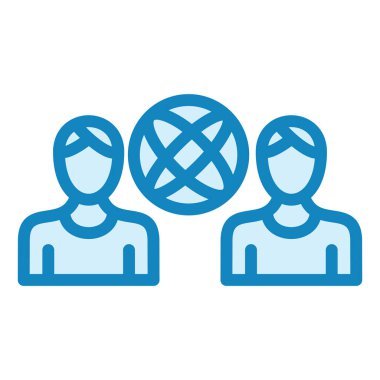 çevrimiçi topluluk vektör satırı simgesi