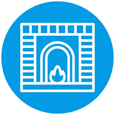 şömine simgesi vektör illüstrasyonu