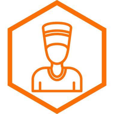 Şapka ikonlu adam. Web için işçi vektör simgelerinin özet çizimi