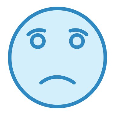 Endişeli. Web simgesi vektör illüstrasyonu 