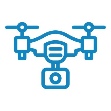 İHA vektör simgesi. Düz çizim. 10 saniye.