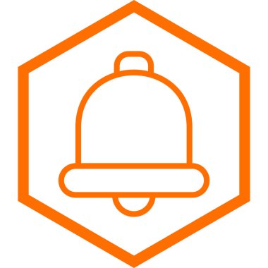 Turuncu çan simgesinin vektör illüstrasyonu