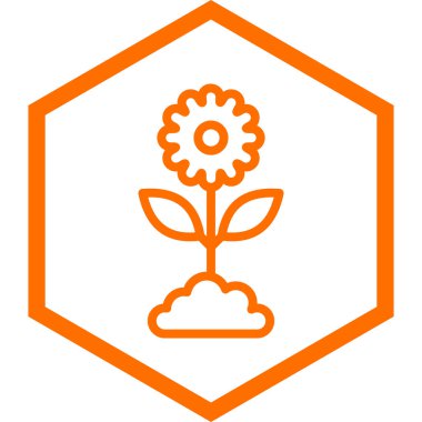 çiçek vektör simgesi modern illüstrasyon