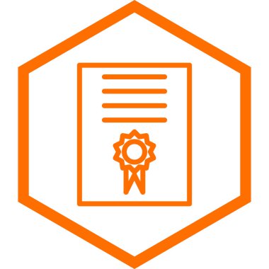 Sertifika. Web simgesi basit illüstrasyon