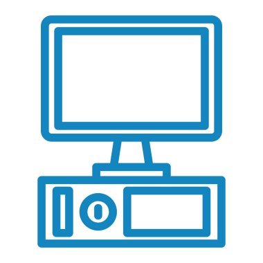 bilgisayar monitörü ikon vektör illüstrasyonu