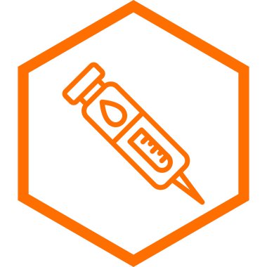 Tıbbi şırınga vektör simgesi