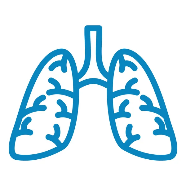 Pulmones Icono Web Diseño Simple — Vector de stock