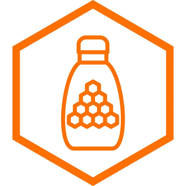 Μέλι Εικονίδιο Μπουκάλι Απλή Απεικόνιση Των Διανυσματικών Εικονιδίων Βάζο Κηρήθρα — Διανυσματικό Αρχείο