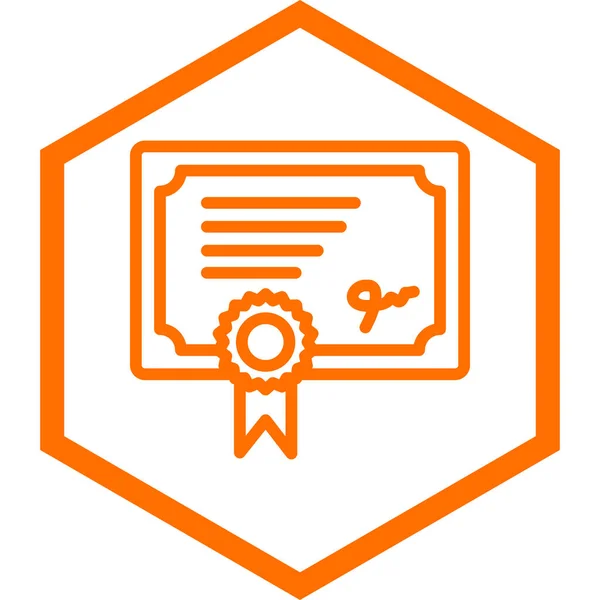 Certificaat Icoon Vector Illustratie — Stockvector