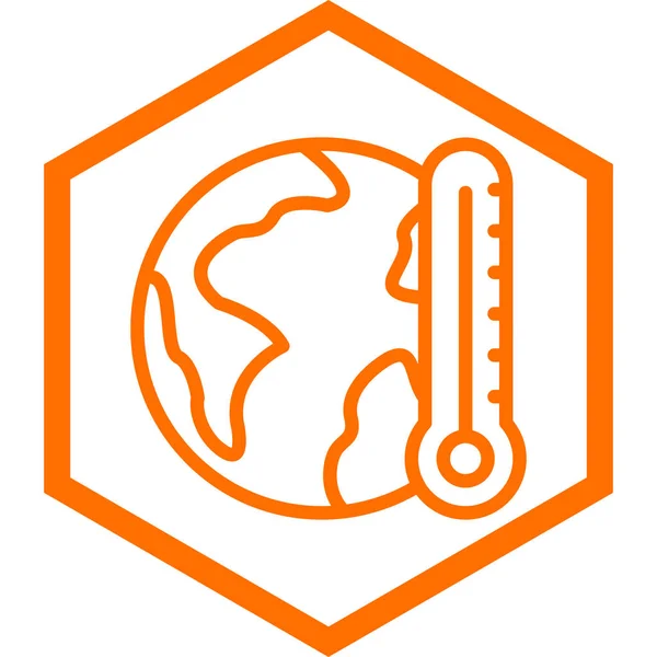 Orange Planet Ikon Vit Bakgrund Vektor Illustration — Stock vektor