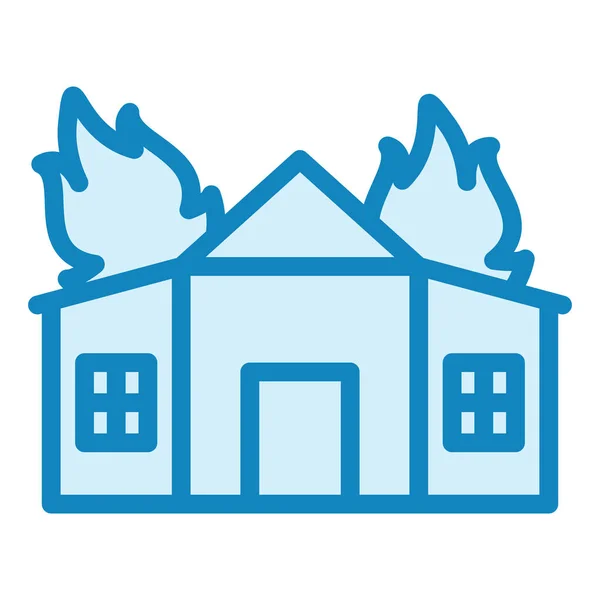 Fire House Icono Web Ilustración Simple — Vector de stock