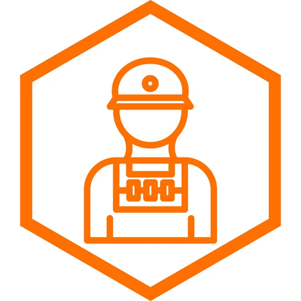Worker Icon Flat Style Vector Illustration — Stock Vector