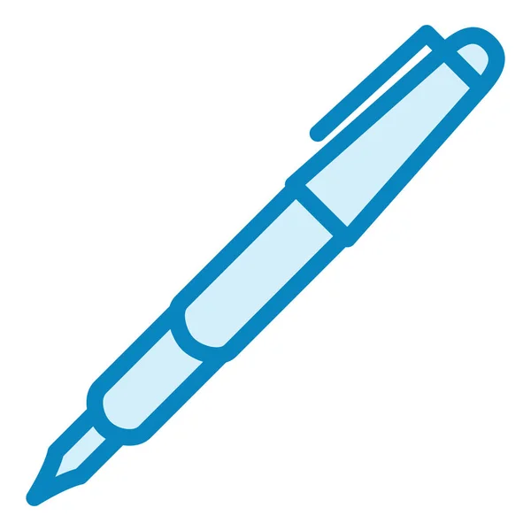 钢笔矢量图标 风格为双色扁平符号 蓝白色 圆形角度 银色背景 — 图库矢量图片