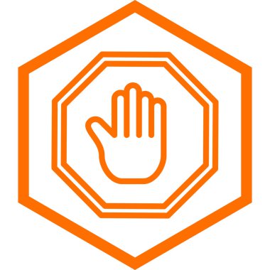 dur işareti simgesi, vektör çizimi