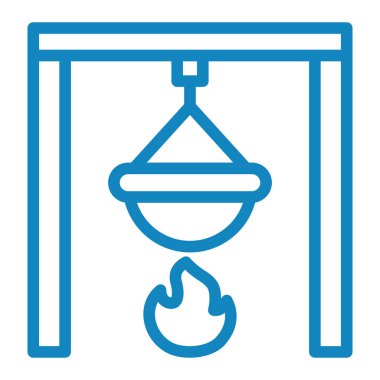 Şömine. Web simgesi basit illüstrasyon