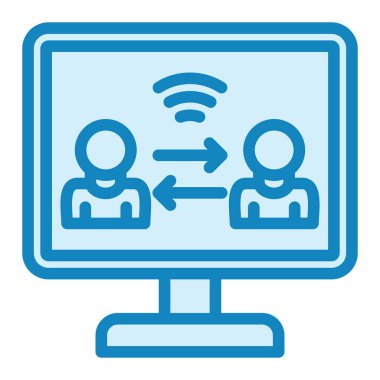 Sosyal medya simgesi vektörü. İnce çizgi işareti. izole edilmiş sınır sembolü çizimi