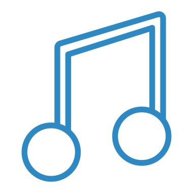 müzik notası ikon vektörü. İnce çizgi işareti. izole edilmiş sınır sembolü çizimi