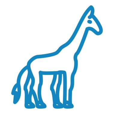 Çizgi film tarzında zürafa simgesi beyaz arkaplanda izole edildi