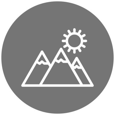 Dağ. Web simgesi basit illüstrasyon